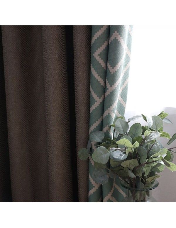 Curtain cloth manufacturers direct sales of new shading linen material modern simple plain color high-grade living room bedroom curtain cloth wholesale 