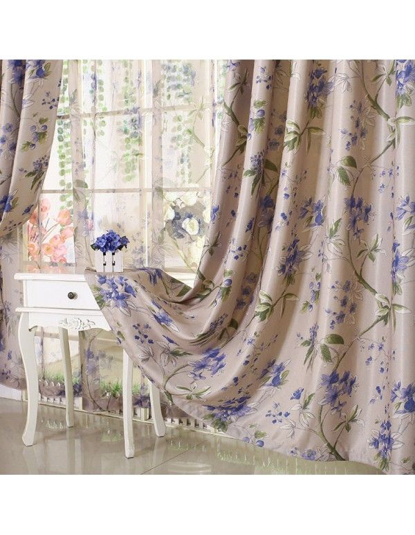 Curtain factory direct selling linen printing jacquard shading cloth simple modern wedding room living room bedroom curtain cloth wholesale 