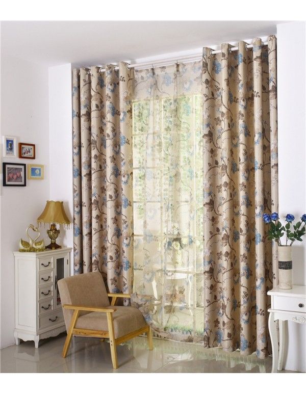Factory direct selling thickened linen printing curtain cloth wholesale living room bedroom curtain special price Mediterranean style curtain 