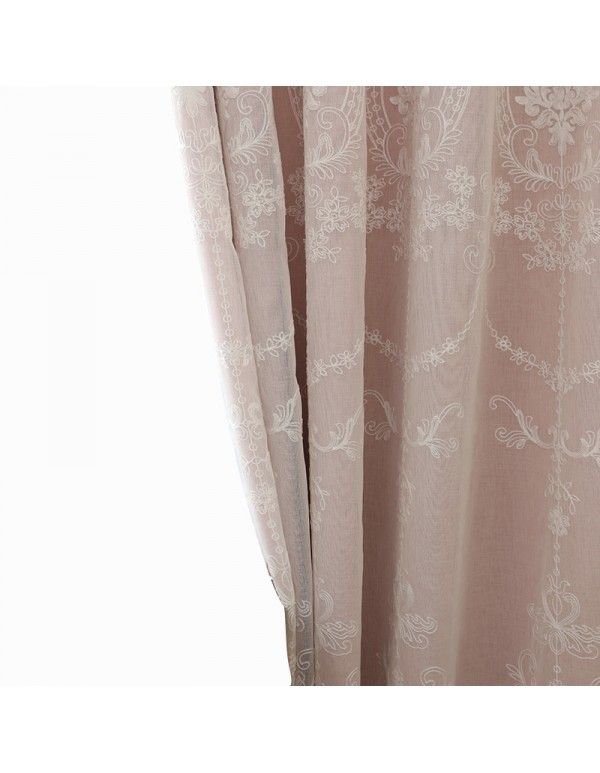 2017 new curtain polyester cotton versatile embroidery window screen special price American style curtain finished product customization 