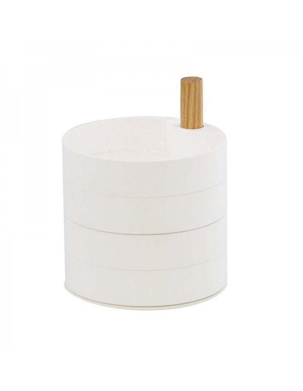 Japanese quality 360 degree rotatable jewelry storage box 4-layer sundry box Nordic fresh wind circular shelf 