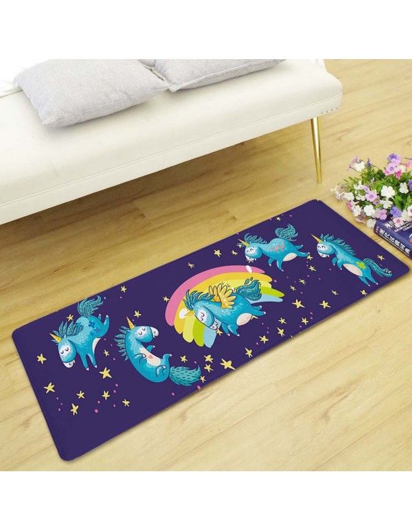 Air bag flannel carpet is water absorbent, non slip and breathable, machine washable tatami bed long mat Unicorn