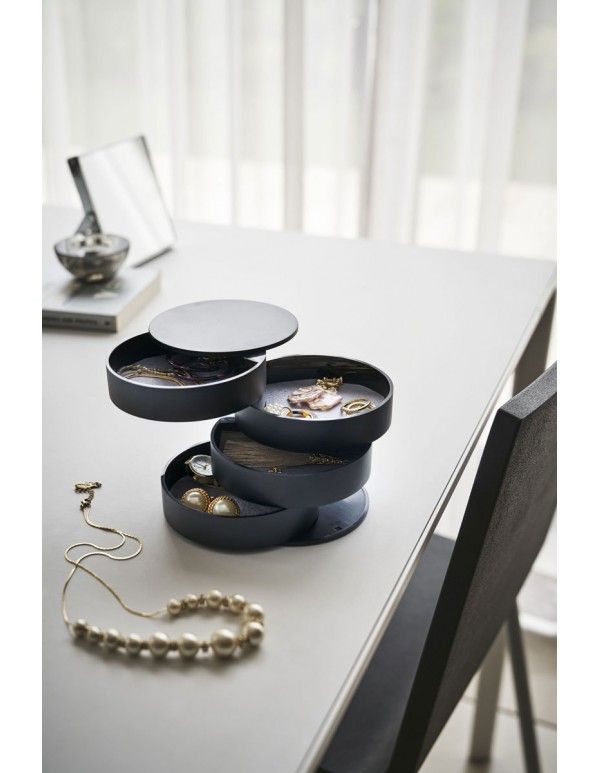 Creative Nordic rotary creative girls desktop jewelry box small accessories Bracelet headrope finishing multilayer storage box 