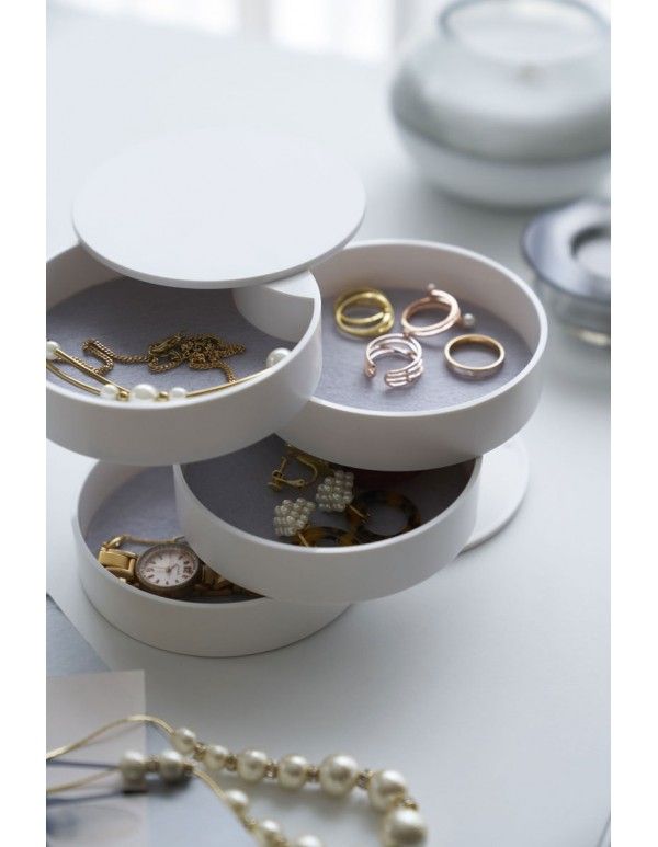 Creative Nordic rotary creative girls desktop jewelry box small accessories Bracelet headrope finishing multilayer storage box 