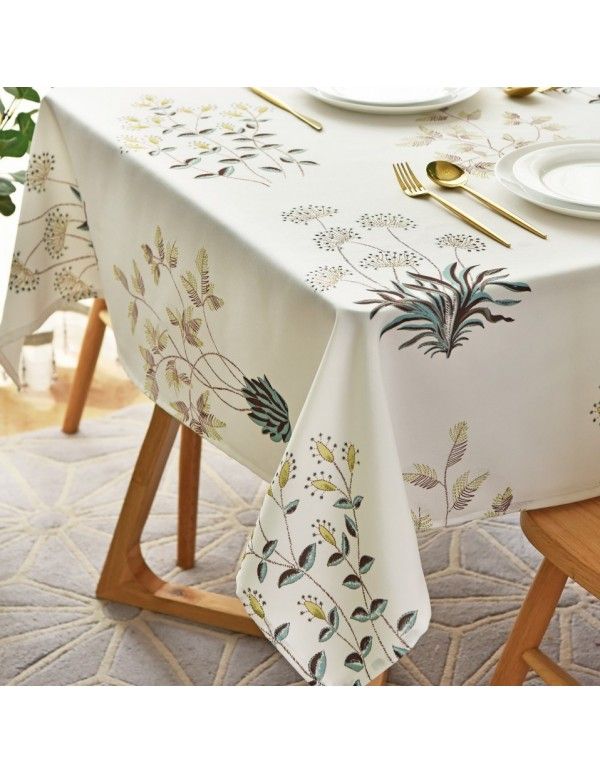Table cloth tea table flower rectangular cover cloth European dining room ins small fresh waterproof tea table cushion pillow case 