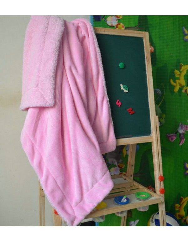 Factory direct sale children's studio gift blanket coral pile blanket double layer thickened kindergarten baby blanket 