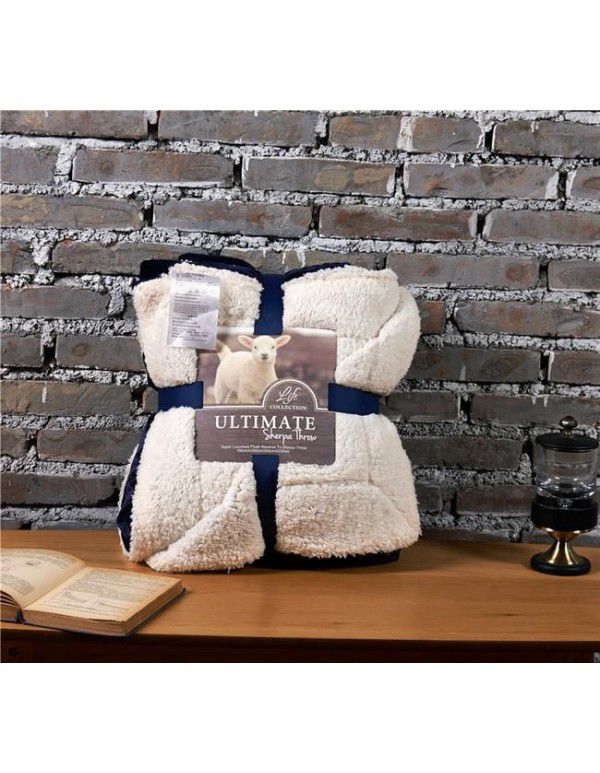 Foreign trade original single thickened blanket autumn and winter double layer lamb flannel nap blanket automobile Blanket Gift blanket wholesale 
