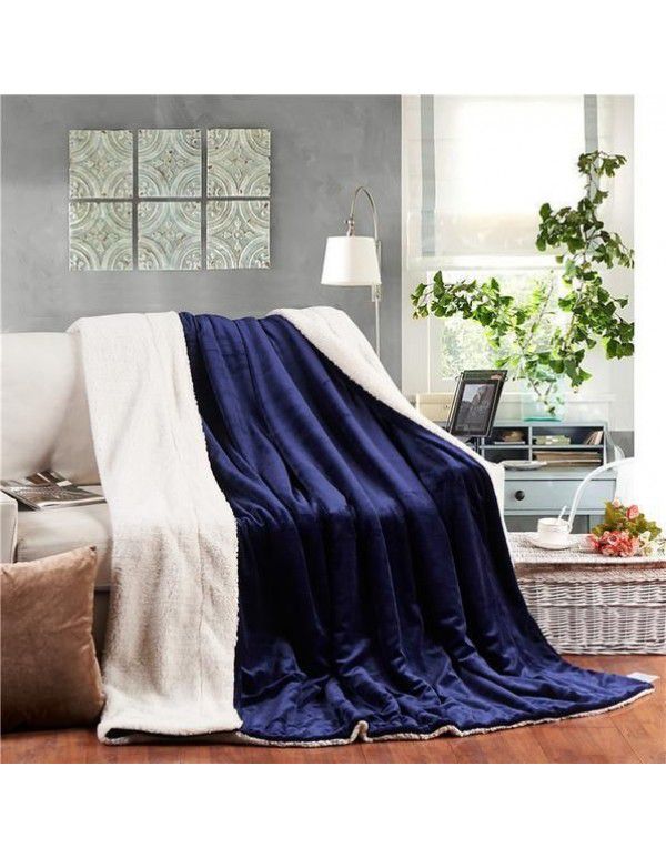 Foreign trade original single thickened blanket autumn and winter double layer lamb flannel nap blanket automobile Blanket Gift blanket wholesale 