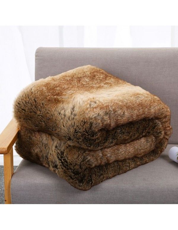 American style long woolen blanket, imitation fur blanket, cover blanket, stripe sofa blanket, direct selling, cross-border special for one piece 