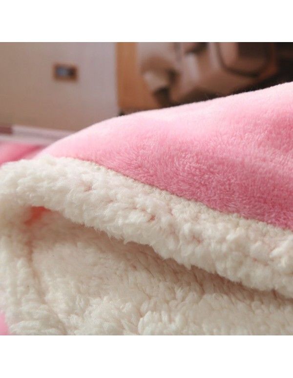 Blanket customized foreign trade original single lamb fleece fleece knee blanket double layer thickened leisure blanket office nap 