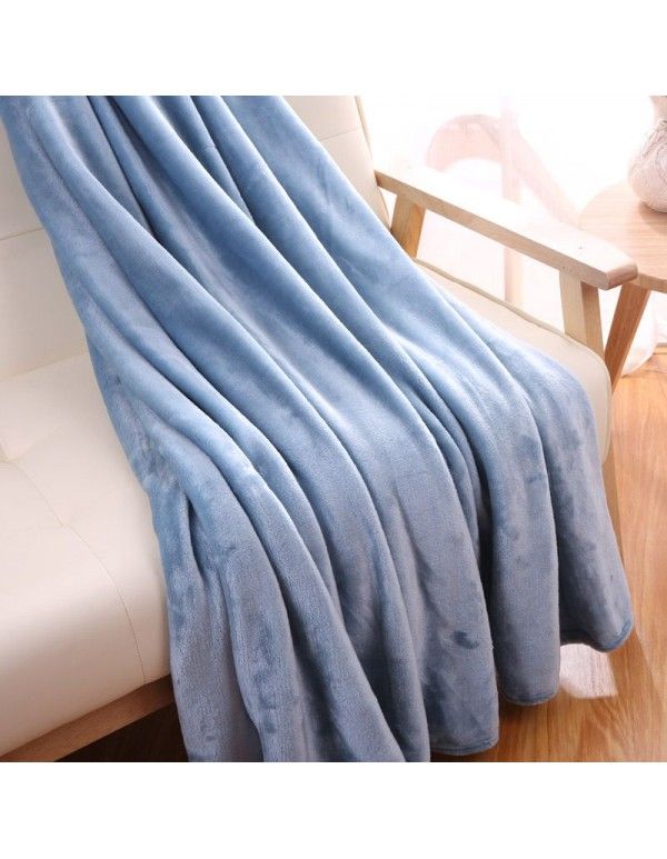 Double face flannel blanket summer air conditioning blanket solid color foreign trade blanket factory price direct sale sofa blanket special price 