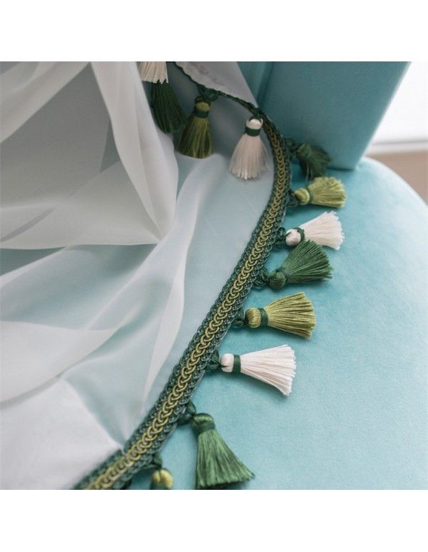 American modern simple light luxury new Chinese curtains contrast stitching embroidery lace velvet real velvet curtains 
