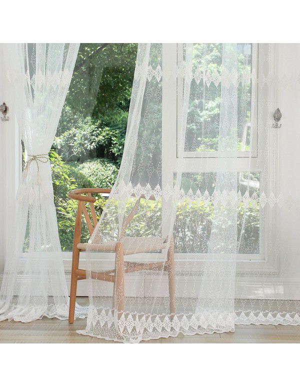 High grade mesh embroidery gauze European embroidery window gauze bedroom living room versatile custom-made finished window screen