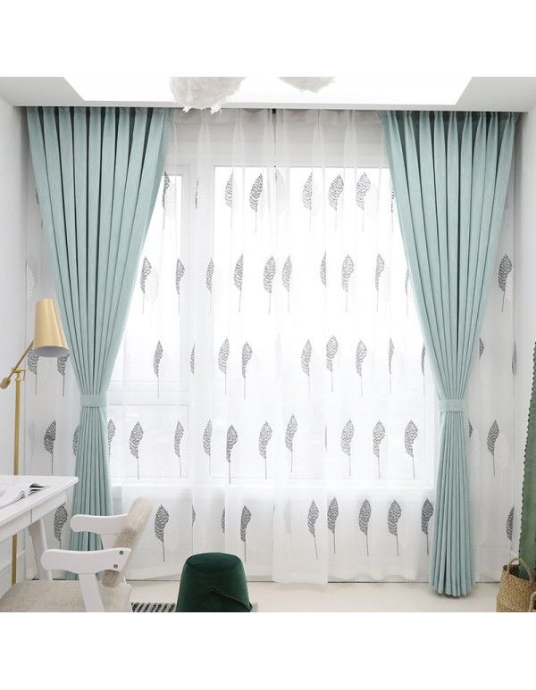 Cationic bamboo cotton simple wholesale special price modern Nordic style living room bedroom children's shade curtain cloth window screen 