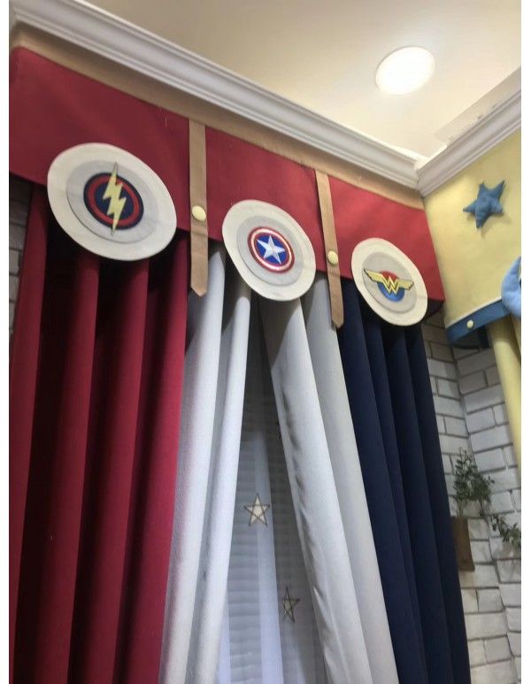Children's room curtain Superman cartoon style 2020 new curtain fabric finished product customization 