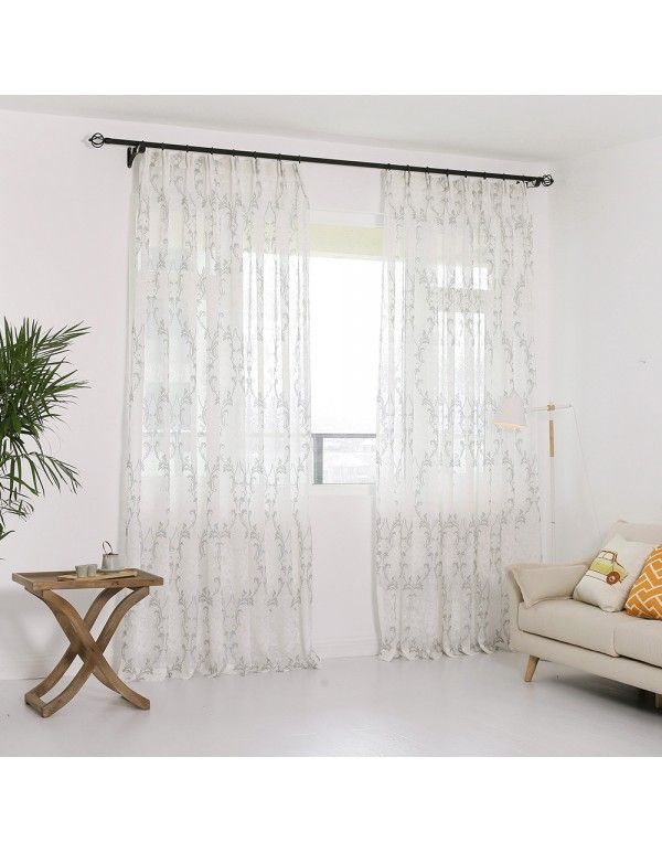 Cross border hot selling transparent European window gauze fabric curtain can be finished products
