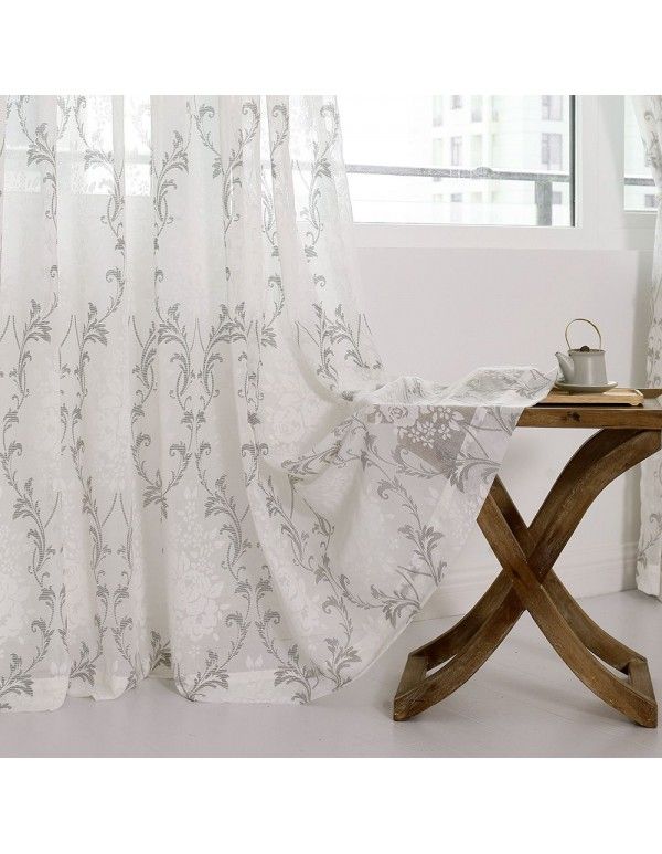 Cross border hot selling transparent European window gauze fabric curtain can be finished products