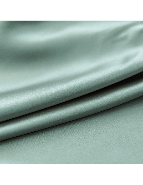 High grade polyester cotton blended real silk curtains light luxury style modern style living room bedroom finished curtain customization 