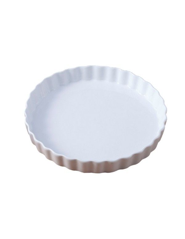 11 inch fruit ceramic pie plate domestic ceramic plate stripe microwave oven cheese baked rice baked pizza baking plate 