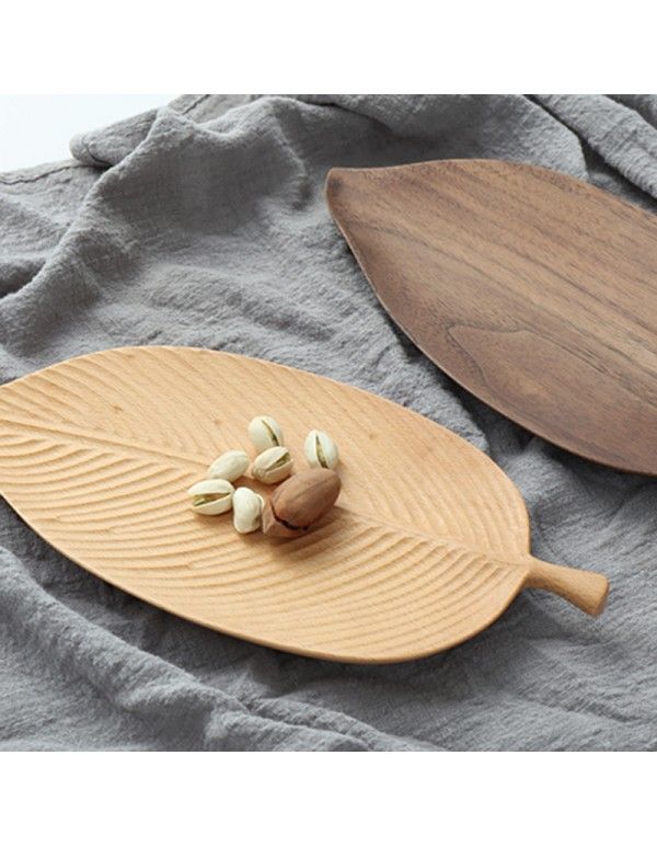 Black walnut wood tray wooden tray manual leaf tray domestic snack fruit tray creative tea tray factory direct sales 