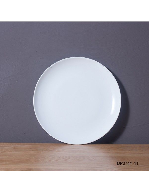11 inch white round plate European Ceramic Western plate spaghetti plate steak plate custom logo ceramic plate 