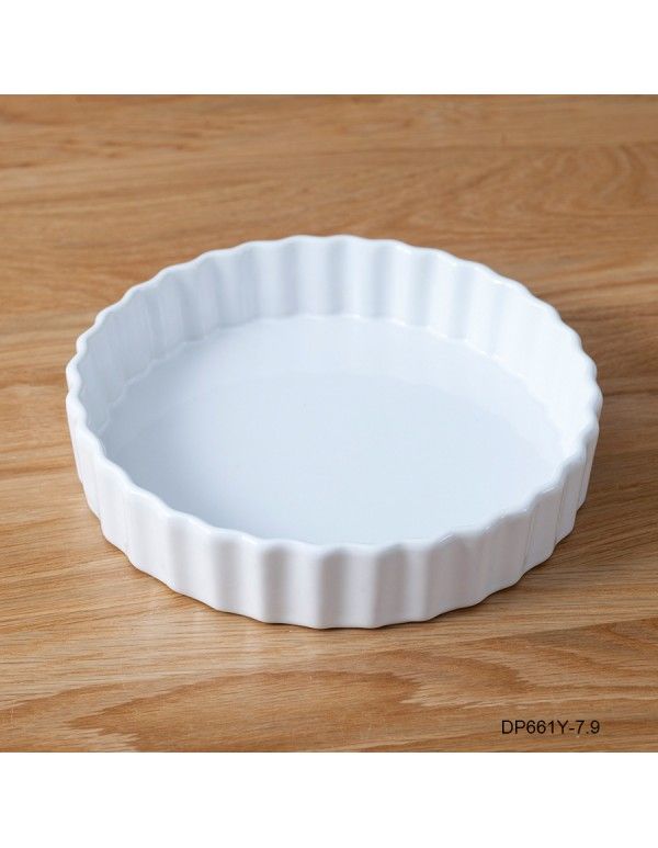 8 inch round ceramic pizza tray creative home oven white stripe cake cheese ceramic pie baking