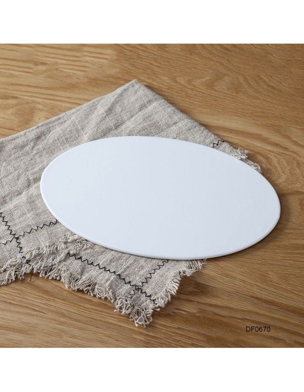 10 inch White Ceramic Western plate oval flat plate cake flat plate ceramic plate custom logo 