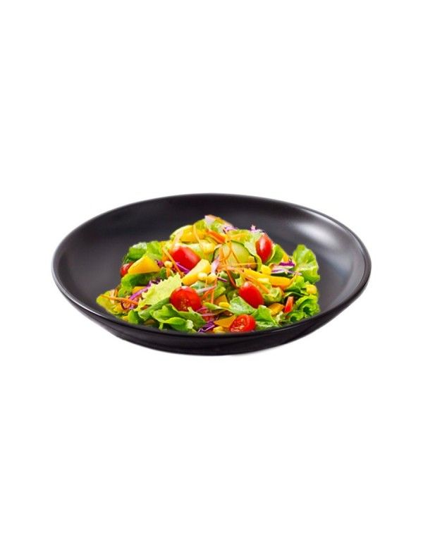 8-inch Japanese tableware plate ceramic round hotel ceramic plate customized black matte creative household dinner plate 
