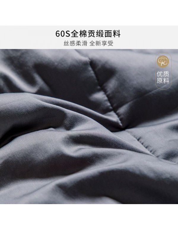 Light luxury cotton satin 60s pillow quilt dual-purpose cotton air conditioner by car cushion folding nap quilt 