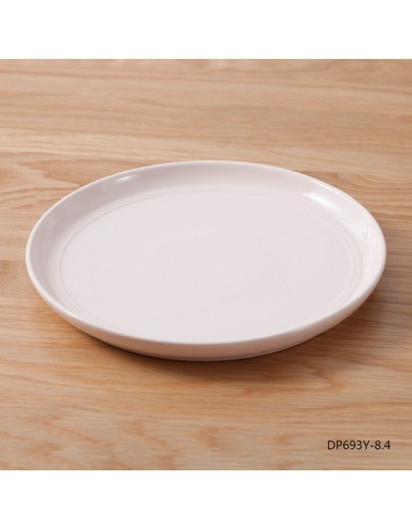 8-inch hotel ceramic plate custom logo round Chinese plate new western plate steak plate ceramic 