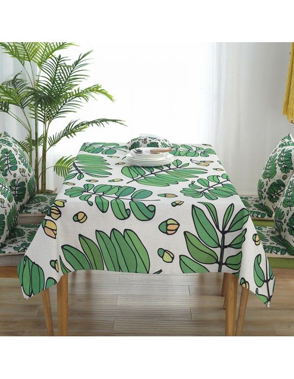 European style cotton and Linen Tablecloth table cloth willow branch tea table cloth table mat small fresh tablecloth table cloth manufacturer wholesale 