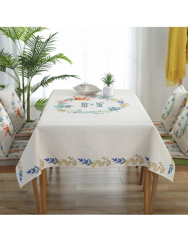 Cotton and linen style cloth dustproof cloth round table rectangular table cloth cover cloth tea table cover cloth a hair substitute can be wholesale 