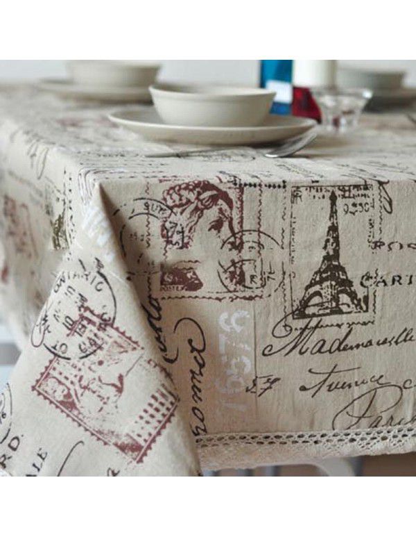 Cotton linen table cloth European style tower cover cloth coffee dust cover