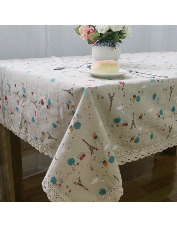 European style fresh small tower cotton linen table cloth table cloth wholesale Cover Towel refrigerator dust cover