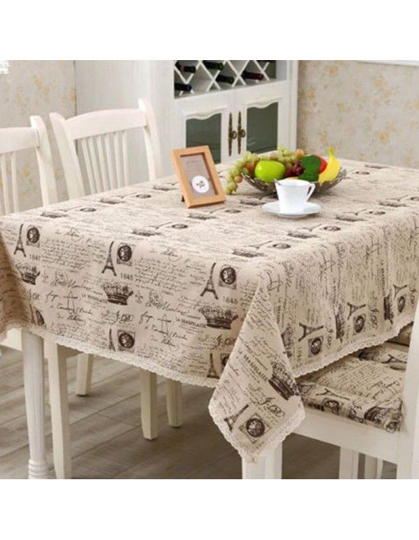 Factory direct selling cotton hemp small crown table European tea table cover towel wholesale