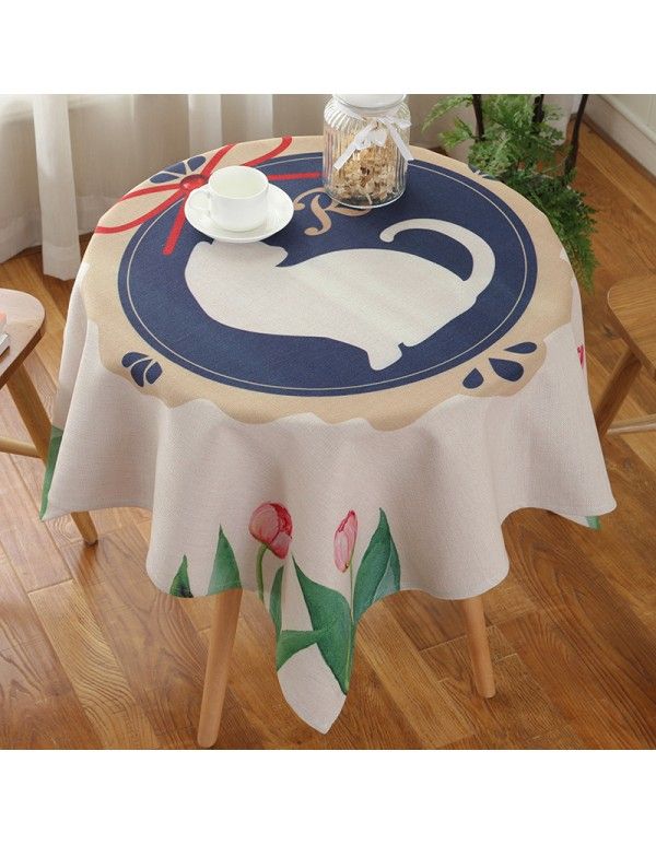 Cotton and linen cloth art multi-functional cover balcony small tablecloth dustproof sunscreen square tablecloth manufacturer direct sales 