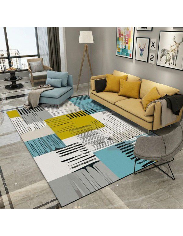 Factory supply living room rectangular modern simple geometric printing carpet sofa bedside blanket can be customized issued 