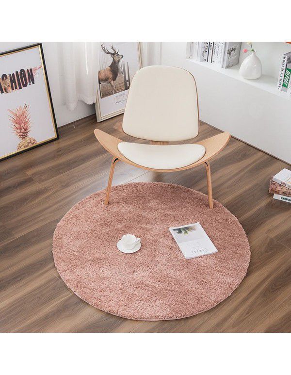 Wholesale thickened Plush round carpet computer chair swivel chair hanging basket floor mat bedroom household circular carpet machine washable 
