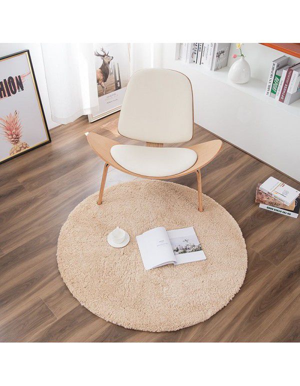 Wholesale thickened Plush round carpet computer chair swivel chair hanging basket floor mat living room bedroom study household machine washable