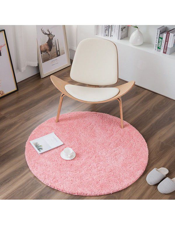 Wholesale thickened Plush round carpet computer chair swivel chair hanging basket floor mat bedroom household circular carpet machine washable 