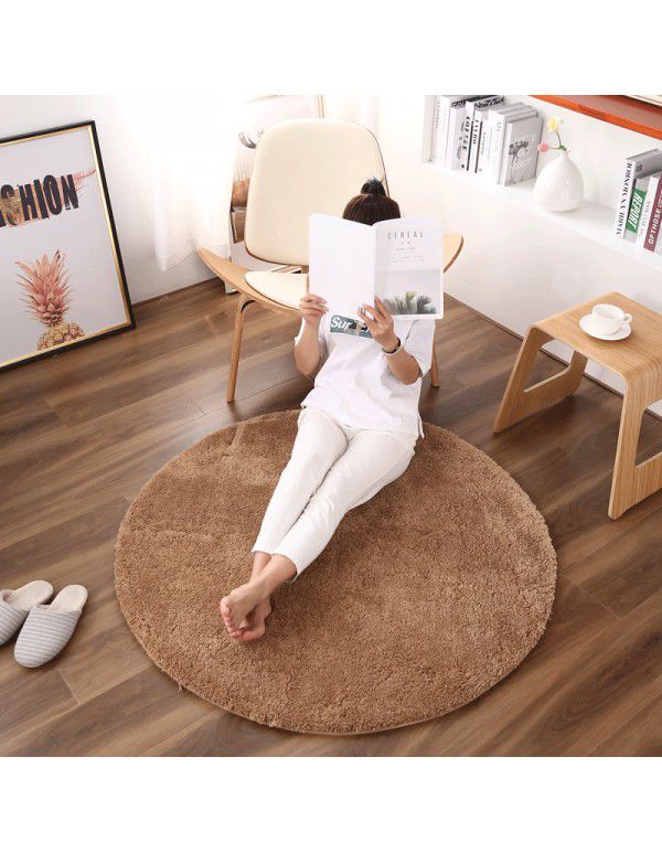 Wholesale thickened Plush round carpet computer chair swivel chair hanging basket floor mat living room bedroom study household machine washable