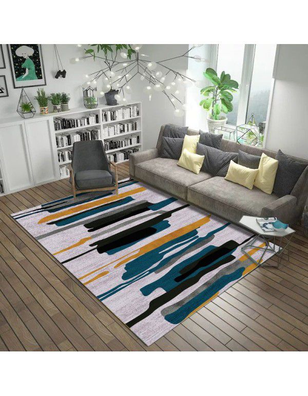 Factory supply living room rectangular modern simple geometric printing carpet sofa bedside blanket can be customized issued 