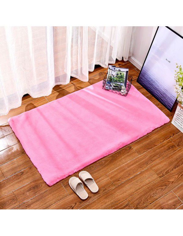 2020 popular thick imitation rabbit hair carpet living room bedroom bedside mat anti slip mat tatami tea table mat 