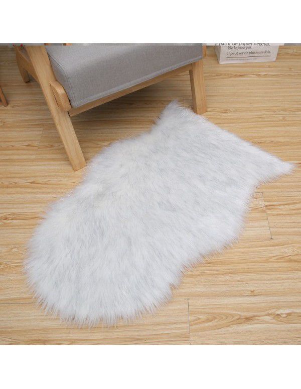 Creative Nordic imitation wool solid color carpet Plush living room tea table carpet bedroom antiskid floor mat Bay mat 
