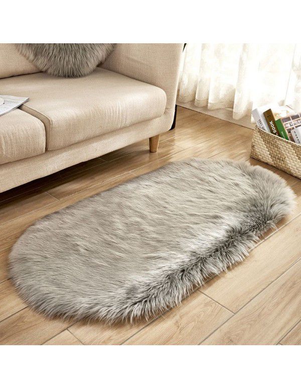 Cross border creative home imitation wool carpet floor mat, living room sofa, cold proof foot pad, bedroom antiskid mat 