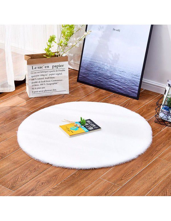 Customized wholesale popular living room bedroom bedside tatami foot pad Nordic imitation rabbit hair carpet warm fashion mat 