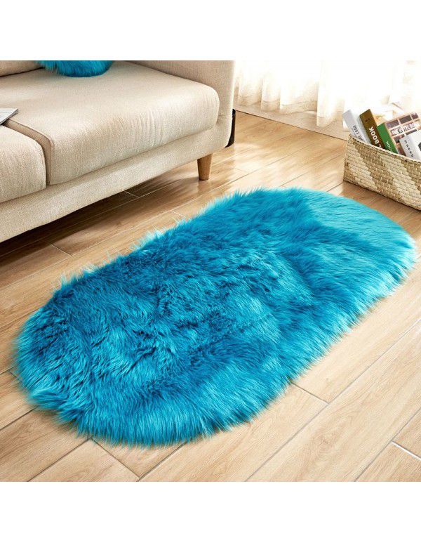 Cross border creative home imitation wool carpet floor mat, living room sofa, cold proof foot pad, bedroom antiskid mat 