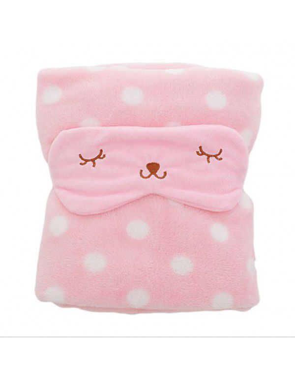 Factory cartoon animal nap blanket children air conditioning blanket eye mask pillow blanket flannel gift blanket