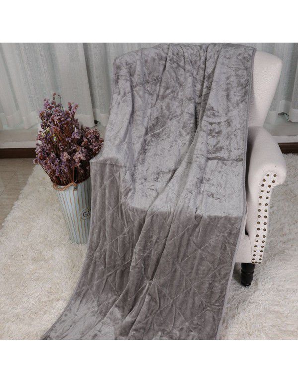 Factory customized Amazon hot foreign trade blanket three layer thickened plain crystal super soft quilted blanket air conditioning blanket