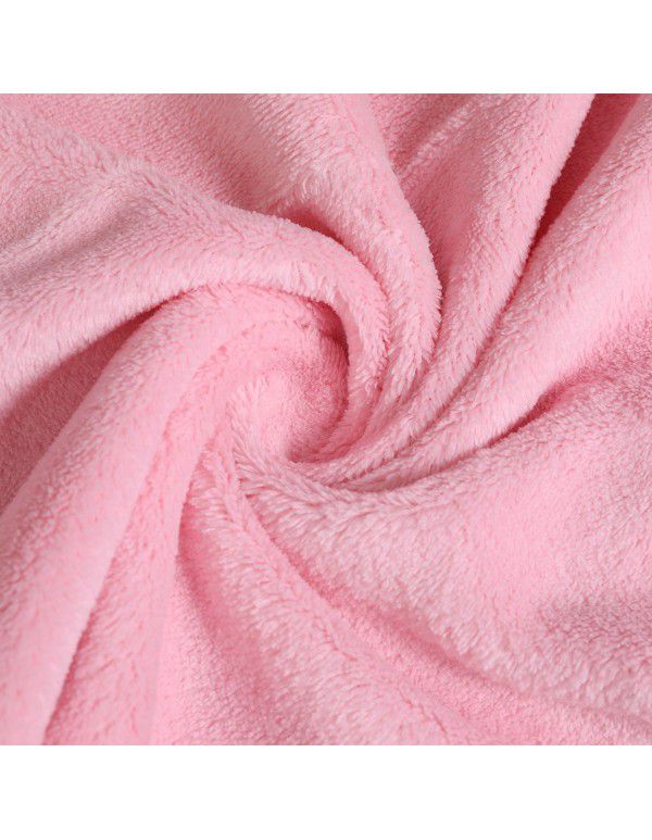 Export customized solid coral air conditioning super soft plain blanket single bed sheet flannel leisure office blanket